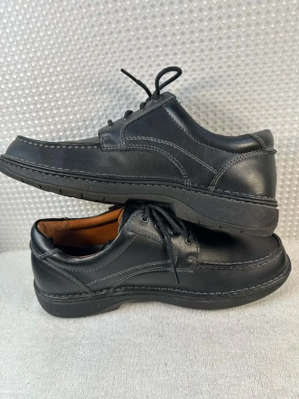 Streetcars Tucson Black Leather Moc Toe Oxfords
